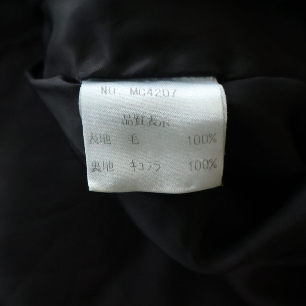 NO BRAND(ノーブランド) magniFico luna マニフィコルーナ 裾デザイン ウール スタンドカラー コート ブラック/ブルー レディース