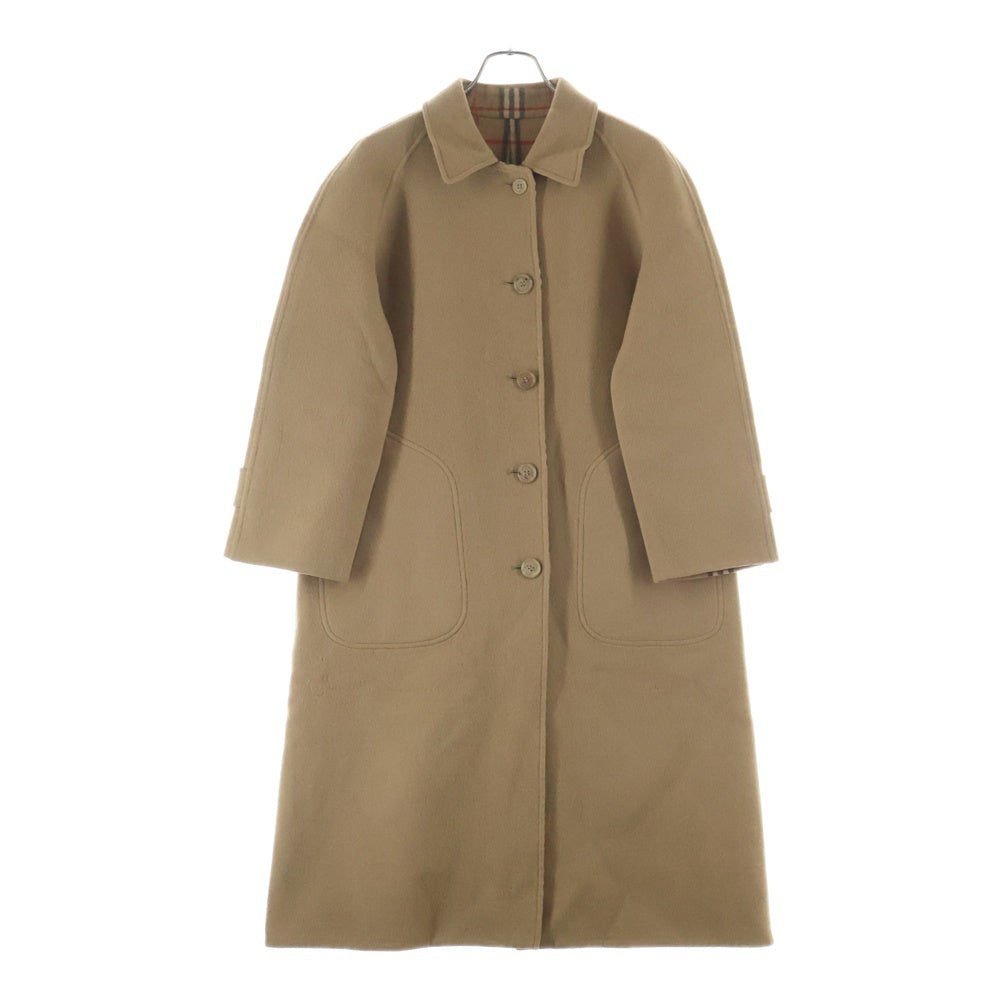 BURBERRYS(バーバリーズ) ノバチェック総柄 リバーシブル ウール ステンカラーコート ベージュ レディース