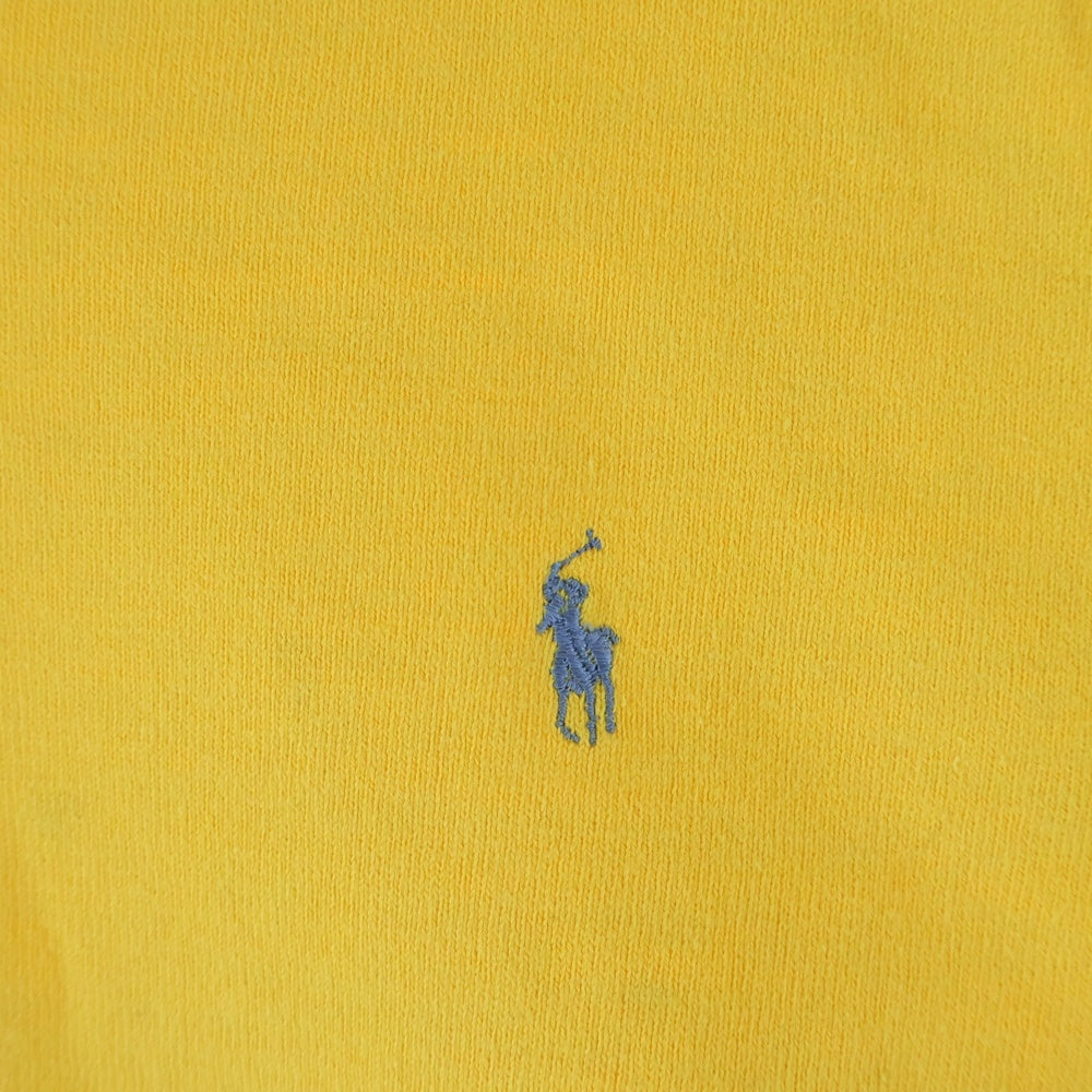 POLO RALPH LAUREN(ポロラルフローレン) ワンポイントロゴ刺繍 クルーネック ラグランスリーブ 半袖Tシャツ カットソー イエロー M