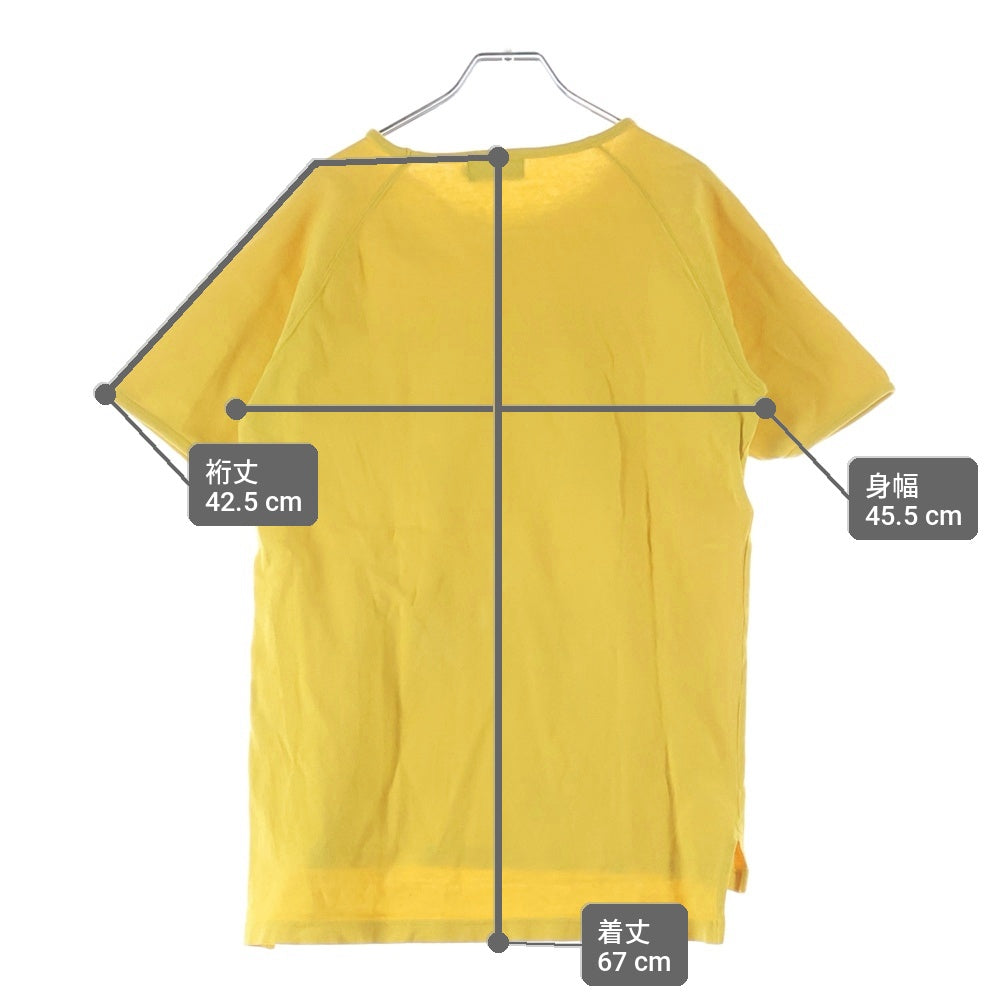 POLO RALPH LAUREN(ポロラルフローレン) ワンポイントロゴ刺繍 クルーネック ラグランスリーブ 半袖Tシャツ カットソー イエロー M