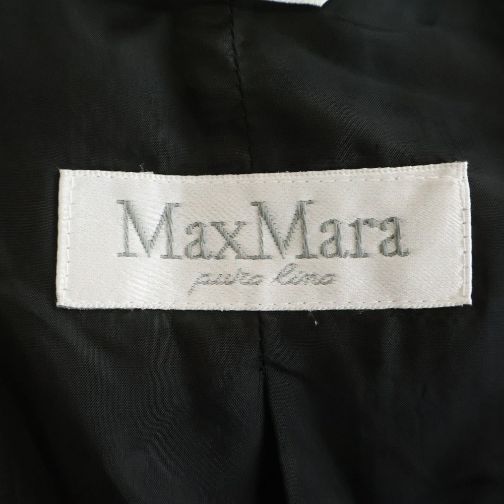 Max Mara(マックスマーラ) リネン 1B ハーフスリーブ 5分袖 テーラードジャケット ブラック レディース 38