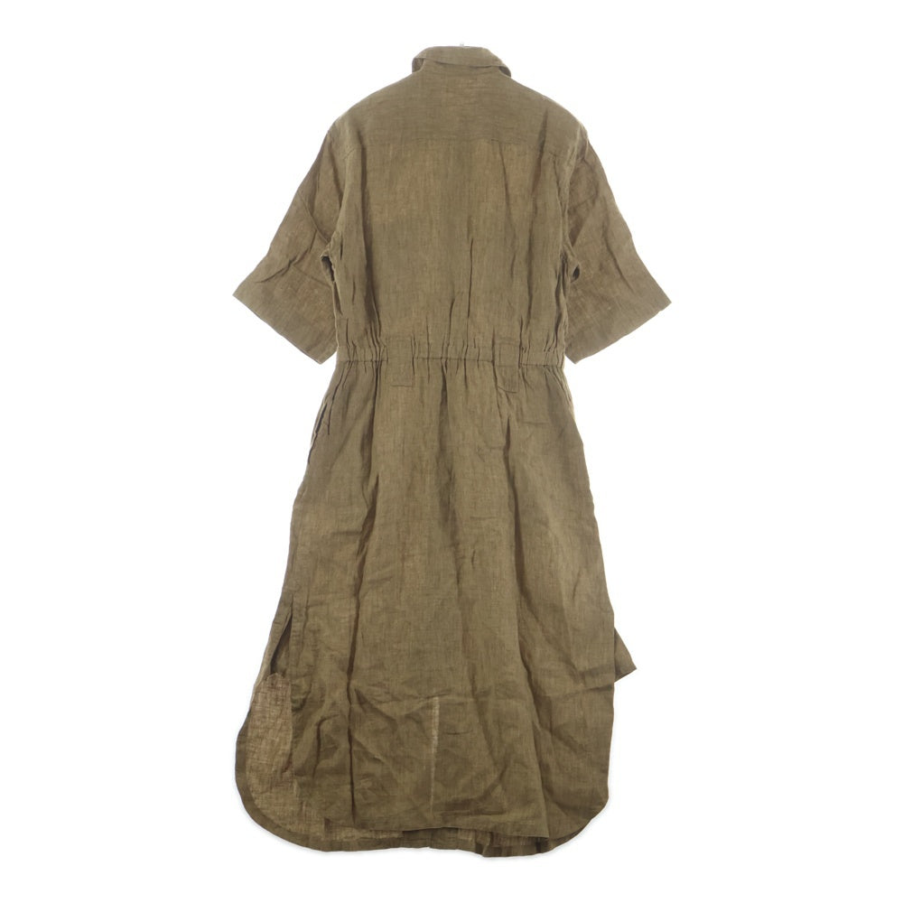 Weekend Max Mara(ウィークエンド マックスマーラ) リネン 半袖 ロング シャツワンピース ベージュ レディース 36