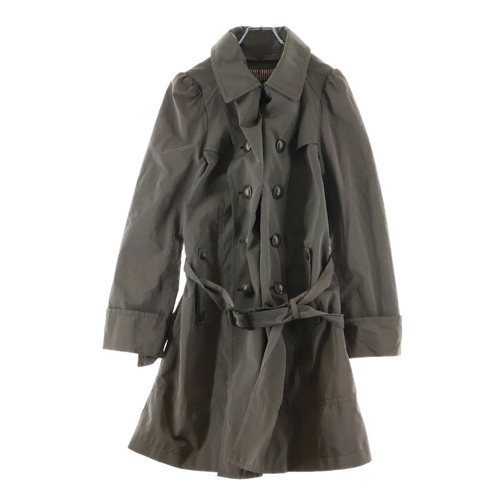 NO BRAND(ノーブランド) ATSURO TAYAMA アツロウ タヤマ ナイロン混 ダブルブレスト トレンチコート ベージュ レディース 38
