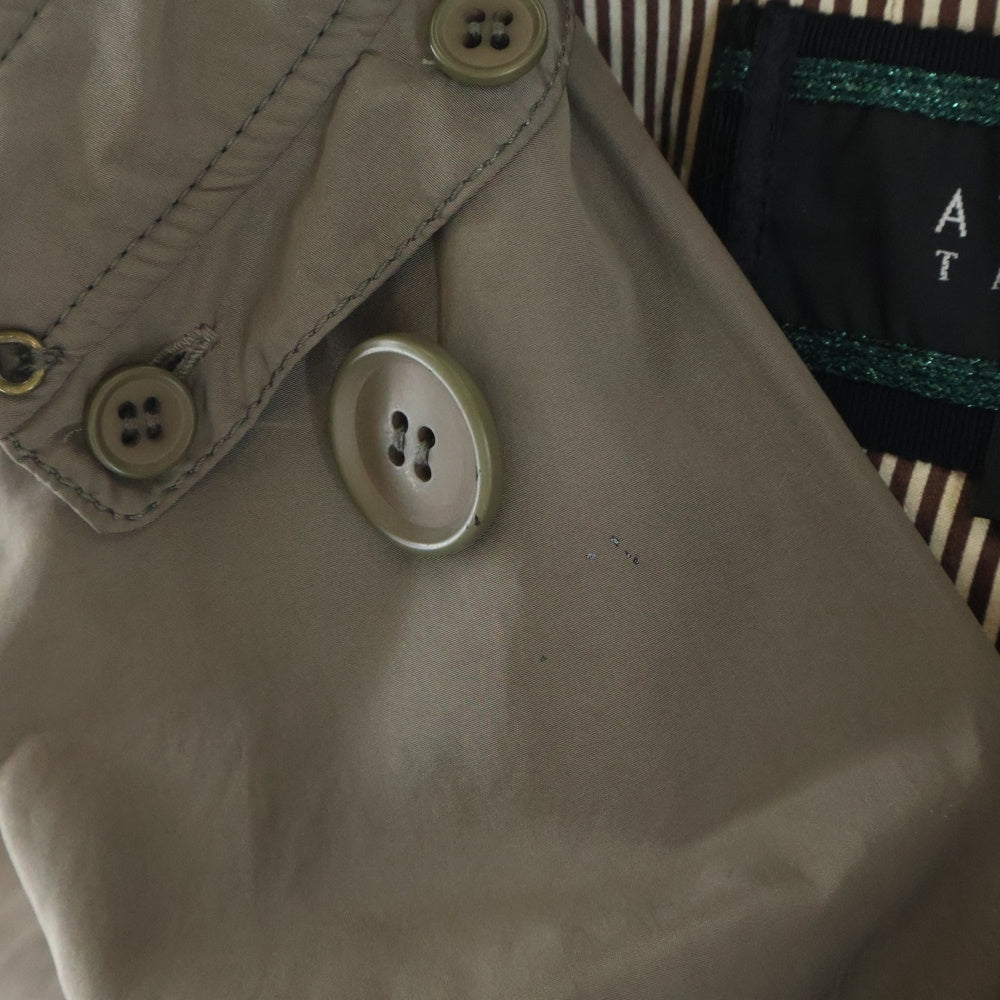 NO BRAND(ノーブランド) ATSURO TAYAMA アツロウ タヤマ ナイロン混 ダブルブレスト トレンチコート ベージュ レディース 38