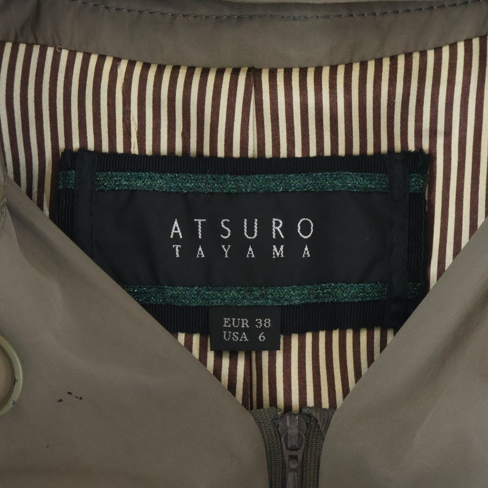 NO BRAND(ノーブランド) ATSURO TAYAMA アツロウ タヤマ ナイロン混 ダブルブレスト トレンチコート ベージュ レディース 38