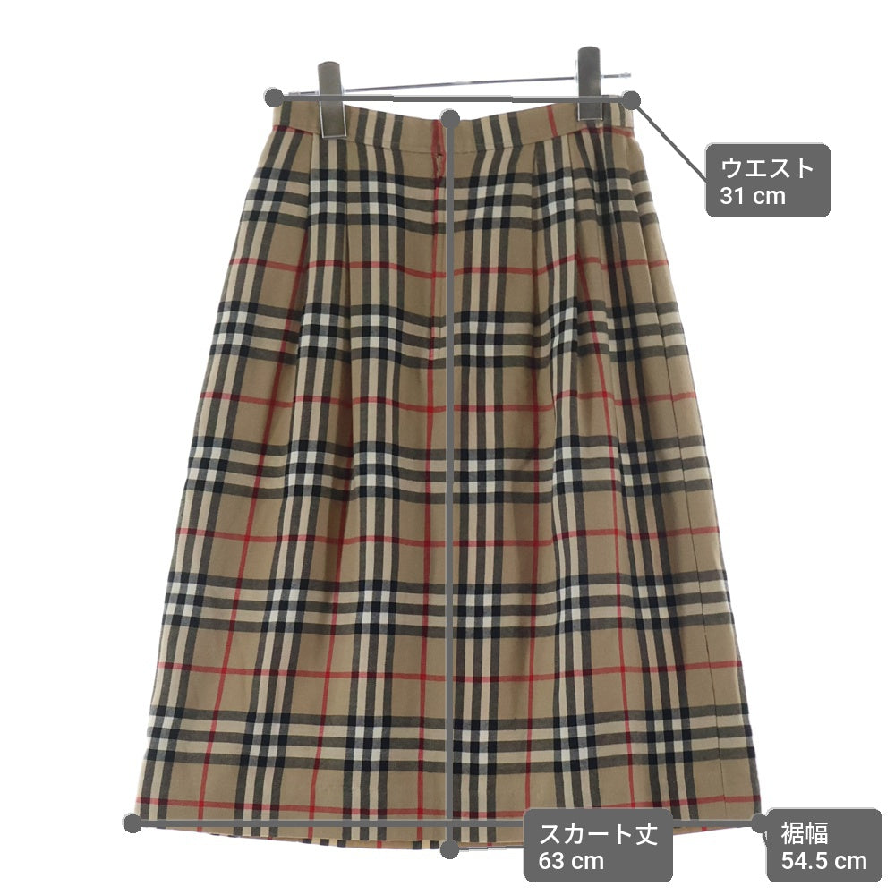 BURBERRYS(バーバリーズ) ノバチェック総柄 タイトミディアムスカート ベージュ レディース