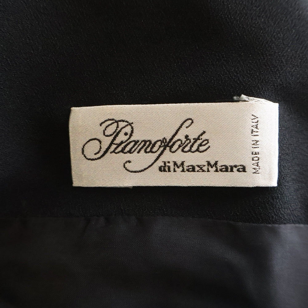 Max Mara(マックスマーラ) フリルラペル ノーカラー アシンメトリー ダブルブレスト テーラードジャケット ブラック レディース 44