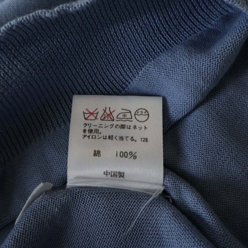 RALPH LAUREN(ラルフローレン) コットン クルーネック 半袖ニット カットソー ライトブルー レディース M