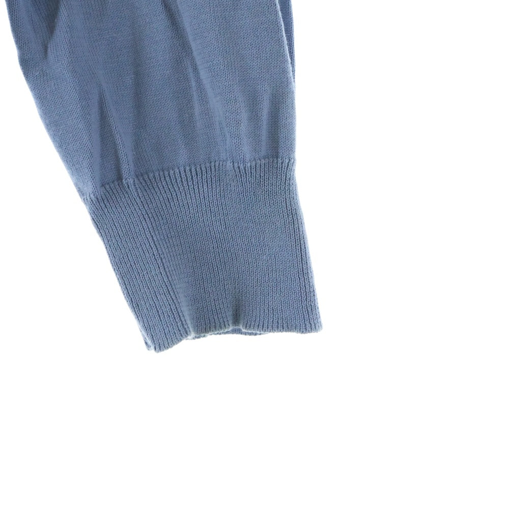 RALPH LAUREN(ラルフローレン) ワンポイントロゴ刺繍 クルーネック 長袖ニット カーディガン ライトブルー レディース M