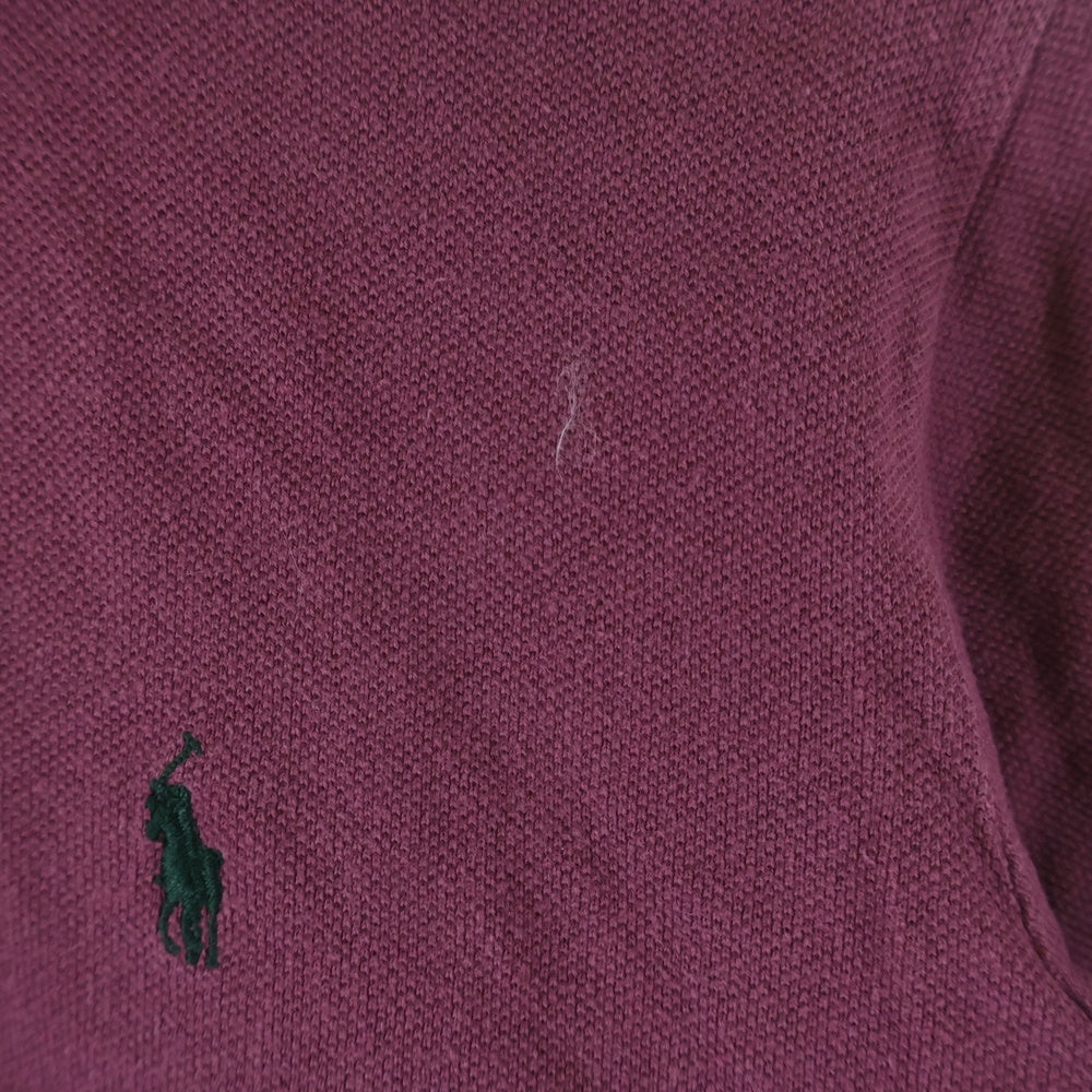 RALPH LAUREN(ラルフローレン) ワンポイントロゴ刺繍 長袖ポロシャツ パープル M