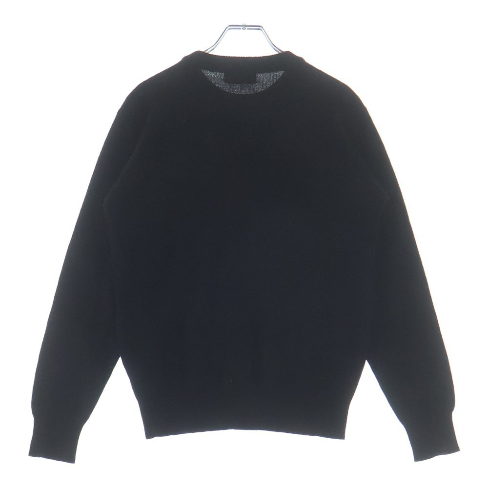 NO BRAND(ノーブランド) カシミヤ クルーネック プルオーバー 長袖ニット セーター ブラック M レディース