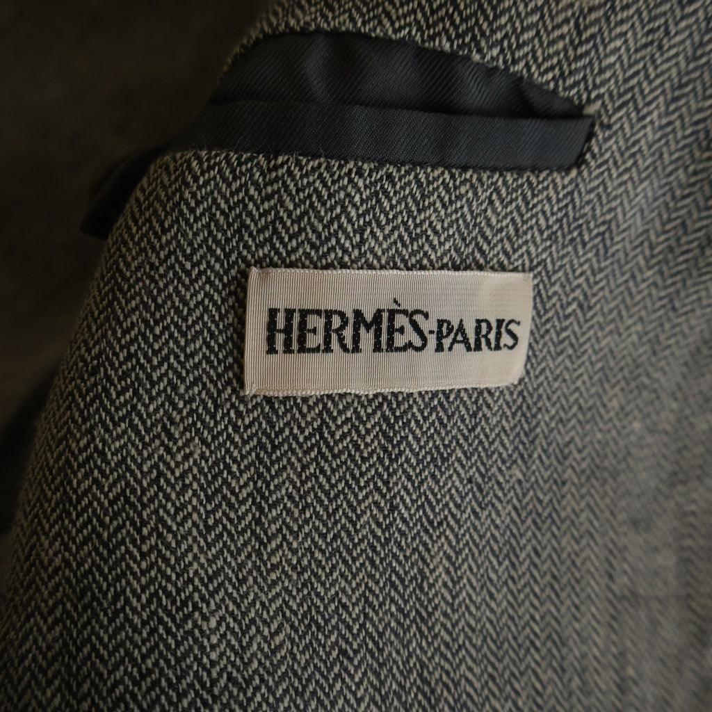 HERMES(エルメス) マルジェラ期 ノーカラー テーラード ジャケット グレー レディース