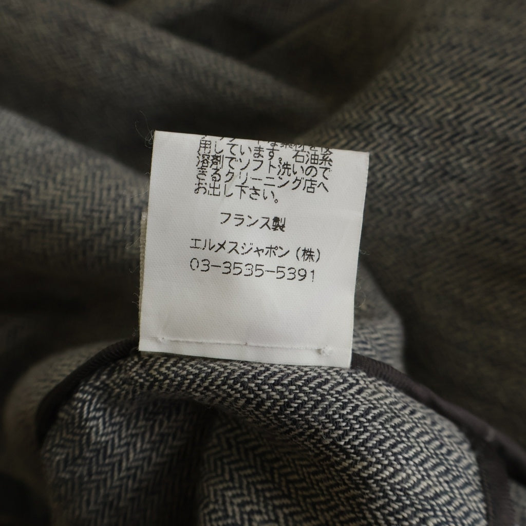 HERMES(エルメス) マルジェラ期 ノーカラー テーラード ジャケット グレー レディース