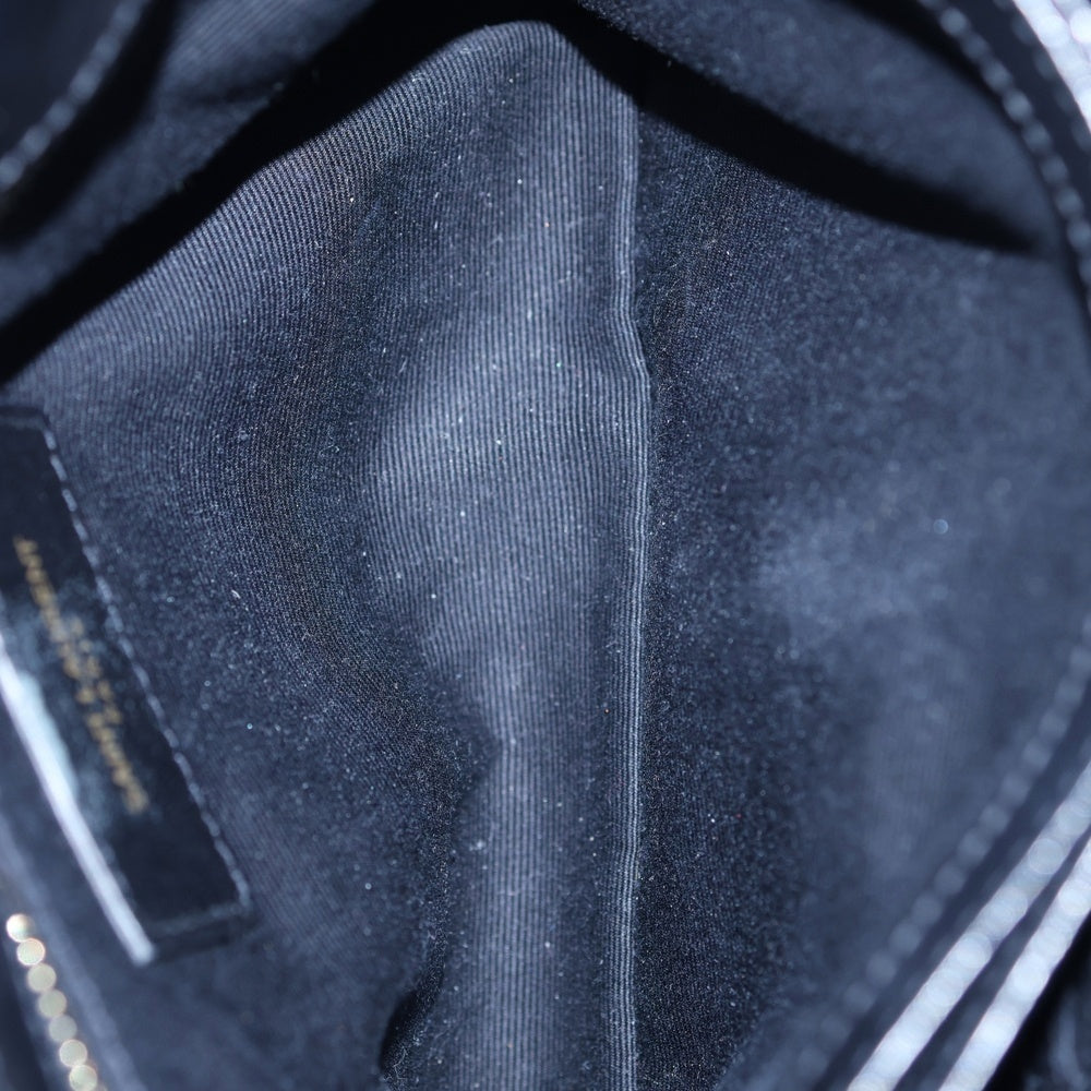 SAINT LAURENT PARIS(サンローランパリ) カサンドラロゴプレート ルル トイ Yキルティング ショルダー バッグ ゴールド金具 ブラック レディース