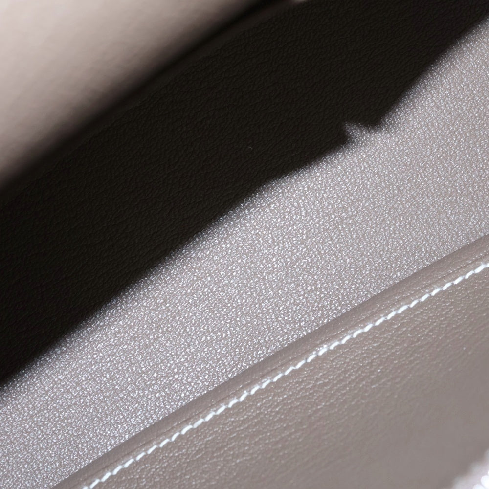 HERMES(エルメス) ジプシエール28 エトゥープ トリヨンクレマンス レザー ショルダーバッグ シルバー金具 ベージュ B刻印 箱/袋 レディース