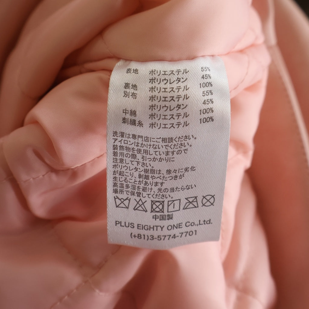 SUPPLIER(サプライヤ) バックスタッズロゴ フェイクレザー ファイヤーマン 中綿 ジャケット ピンク レディース