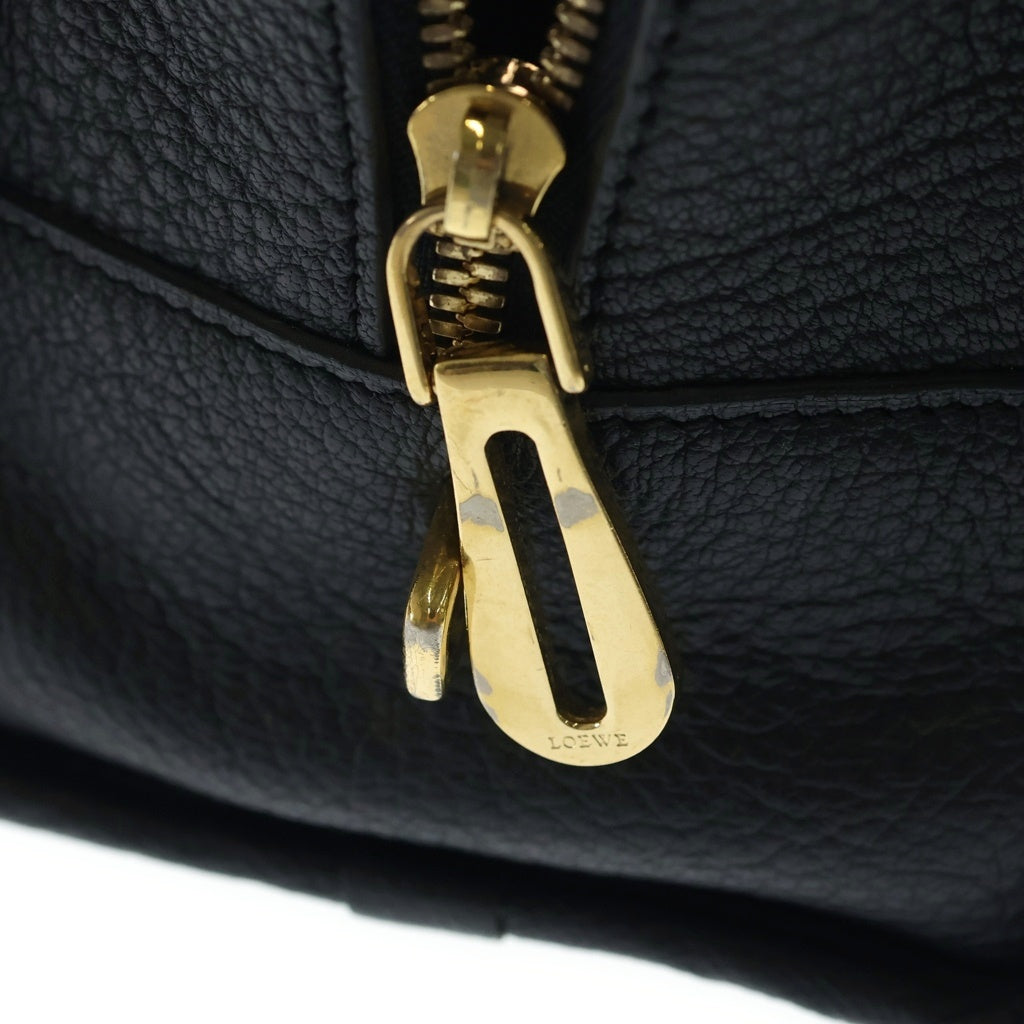 LOEWE(ロエベ) アマソナ28 アナグラムロゴ レザー ハンドバッグ ゴールド金具 ブラック 箱/袋 レディース
