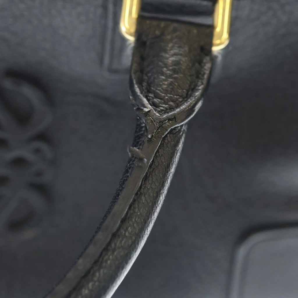 LOEWE(ロエベ) アマソナ28 アナグラムロゴ レザー ハンドバッグ ゴールド金具 ブラック 箱/袋 レディース