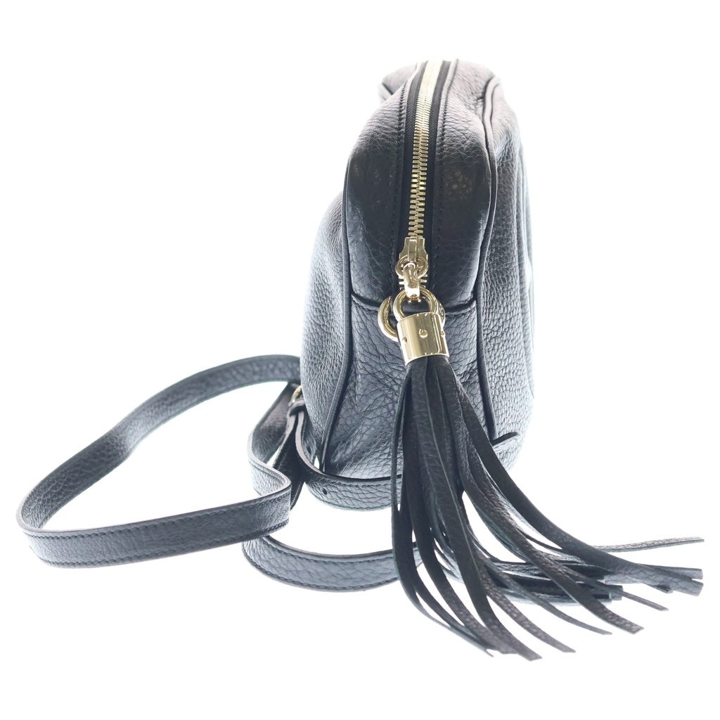 GUCCI(グッチ) ソーホー スモールディスコ レザー ショルダーバッグ ゴールド金具 ブラック 308364 308364 レディース