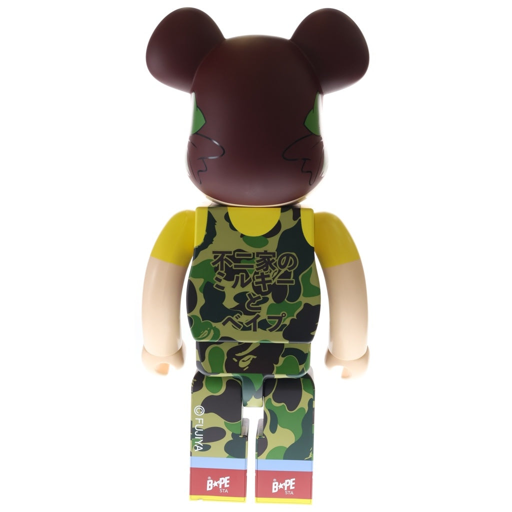 BE@RBRICK(ベアブリック) ×BAPE ×FUJIYA ABC CAMO PEKO GREEN べイプ 不二家 ペコちゃん カモ柄 ベアブリック 1000% フィギュア グリーン/カーキ 箱