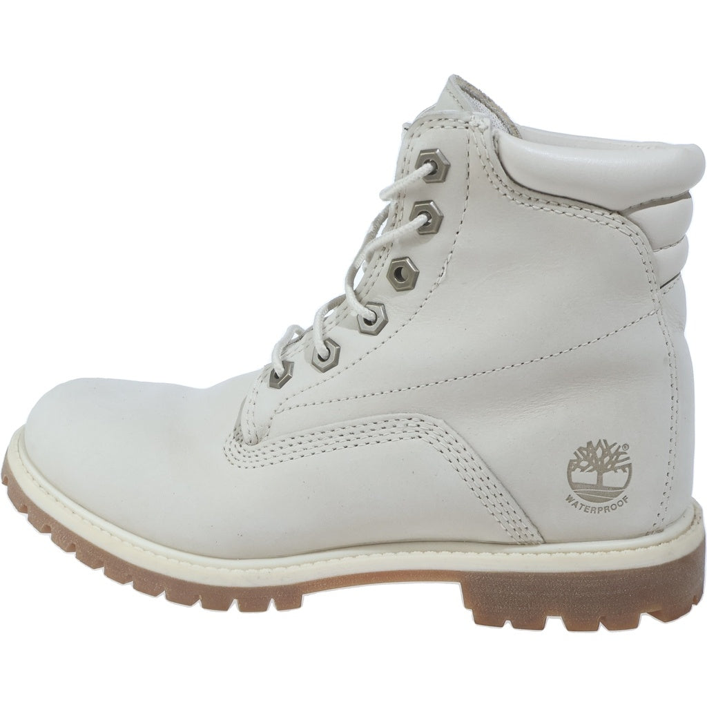 Timberland(ティンバーランド) ウォータープルーフ スエードレザー レースアップ ショートブーツ アイボリー レディース A1840