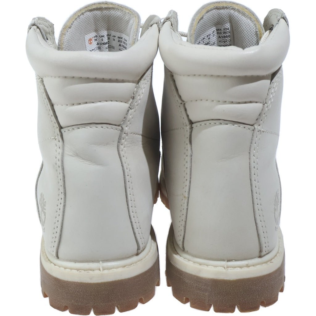 Timberland(ティンバーランド) ウォータープルーフ スエードレザー レースアップ ショートブーツ アイボリー レディース A1840