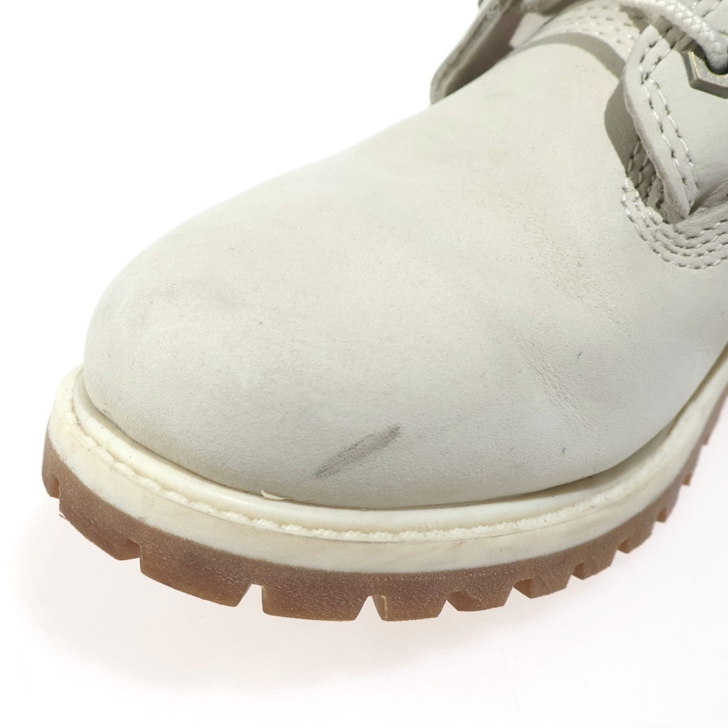 Timberland(ティンバーランド) ウォータープルーフ スエードレザー レースアップ ショートブーツ アイボリー レディース A1840
