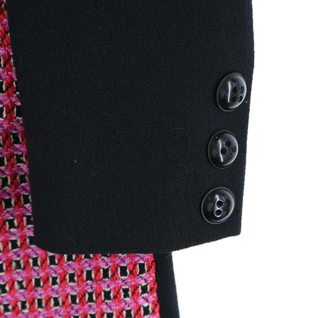 Christian Dior(クリスチャンディオール) 切り替えデザインツイードテーラードジャケット ヴィンテージ ブラック/ピンク# レディース