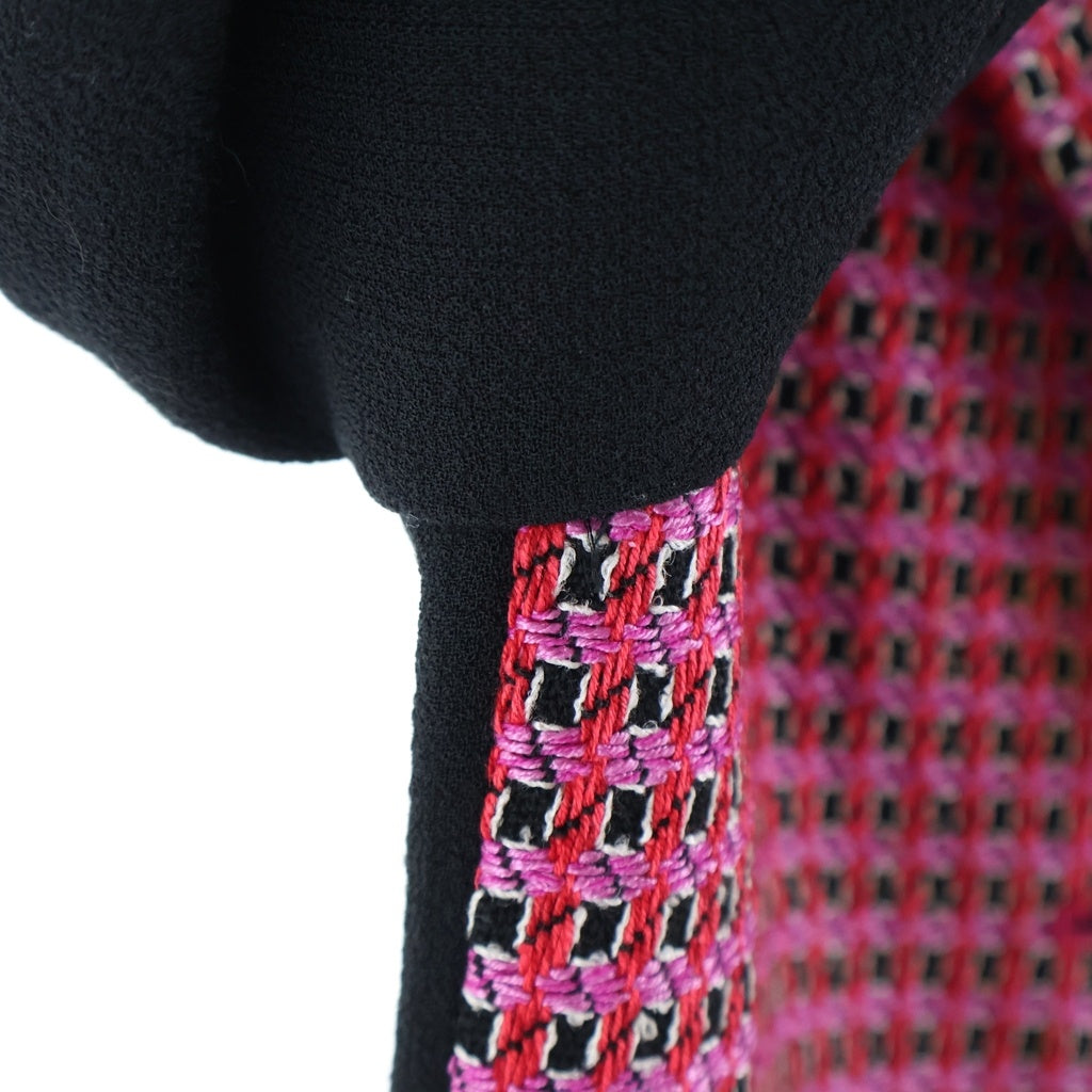 Christian Dior(クリスチャンディオール) 切り替えデザインツイードテーラードジャケット ヴィンテージ ブラック/ピンク# レディース