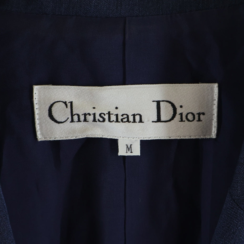 Christian Dior(クリスチャンディオール) ■シルク混ウール1Bテーラードジャケット ネイビー #M レディース