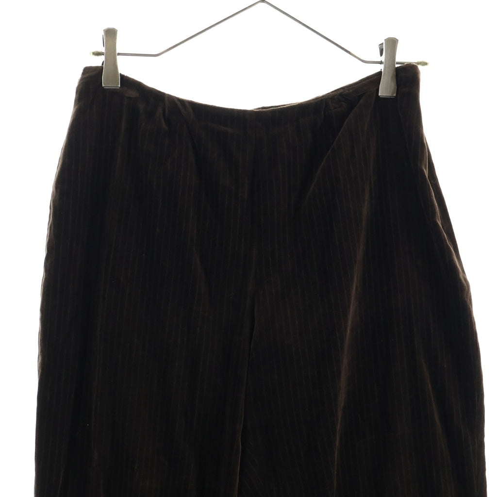 EMPORIO ARMANI(エンポリオアルマーニ) ■ストライプベロア セットアップ ジャケット パンツ ブラウン #38 レディース