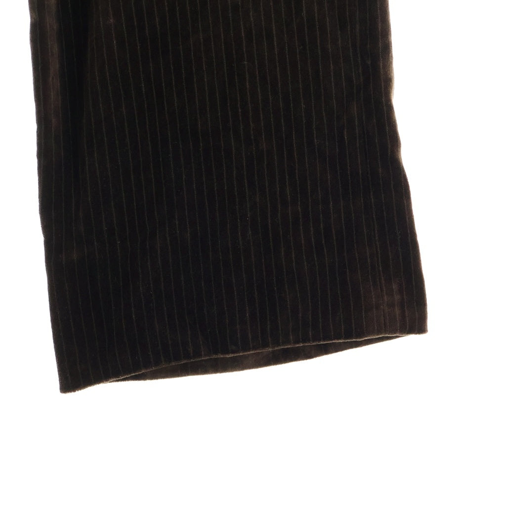 EMPORIO ARMANI(エンポリオアルマーニ) ■ストライプベロア セットアップ ジャケット パンツ ブラウン #38 レディース