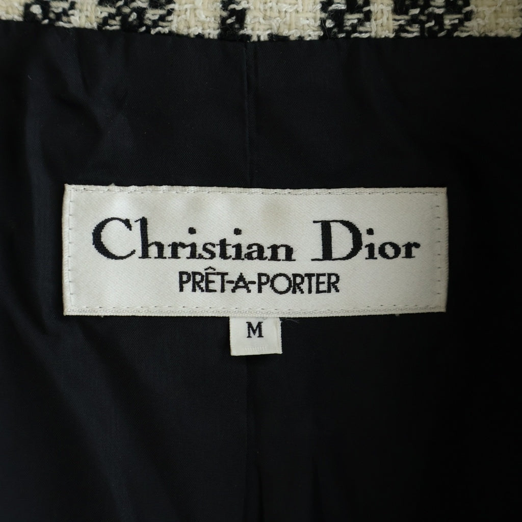 Christian Dior(クリスチャンディオール) ツイード1Bジャケット ブラック/ホワイト レディース