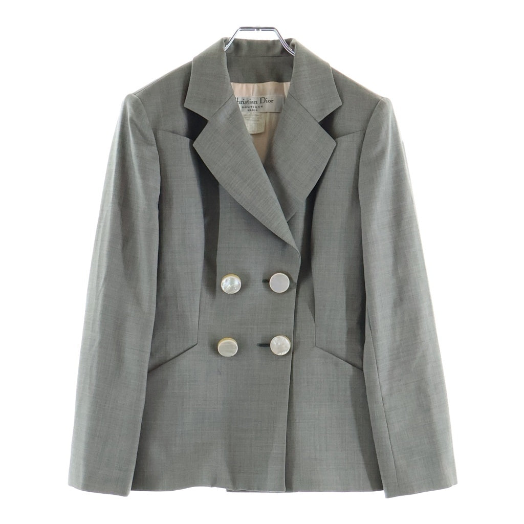 Christian Dior(クリスチャンディオール) ■シェルボタン ダブルブレストジャケット グレー #38 7P12010105 レディース