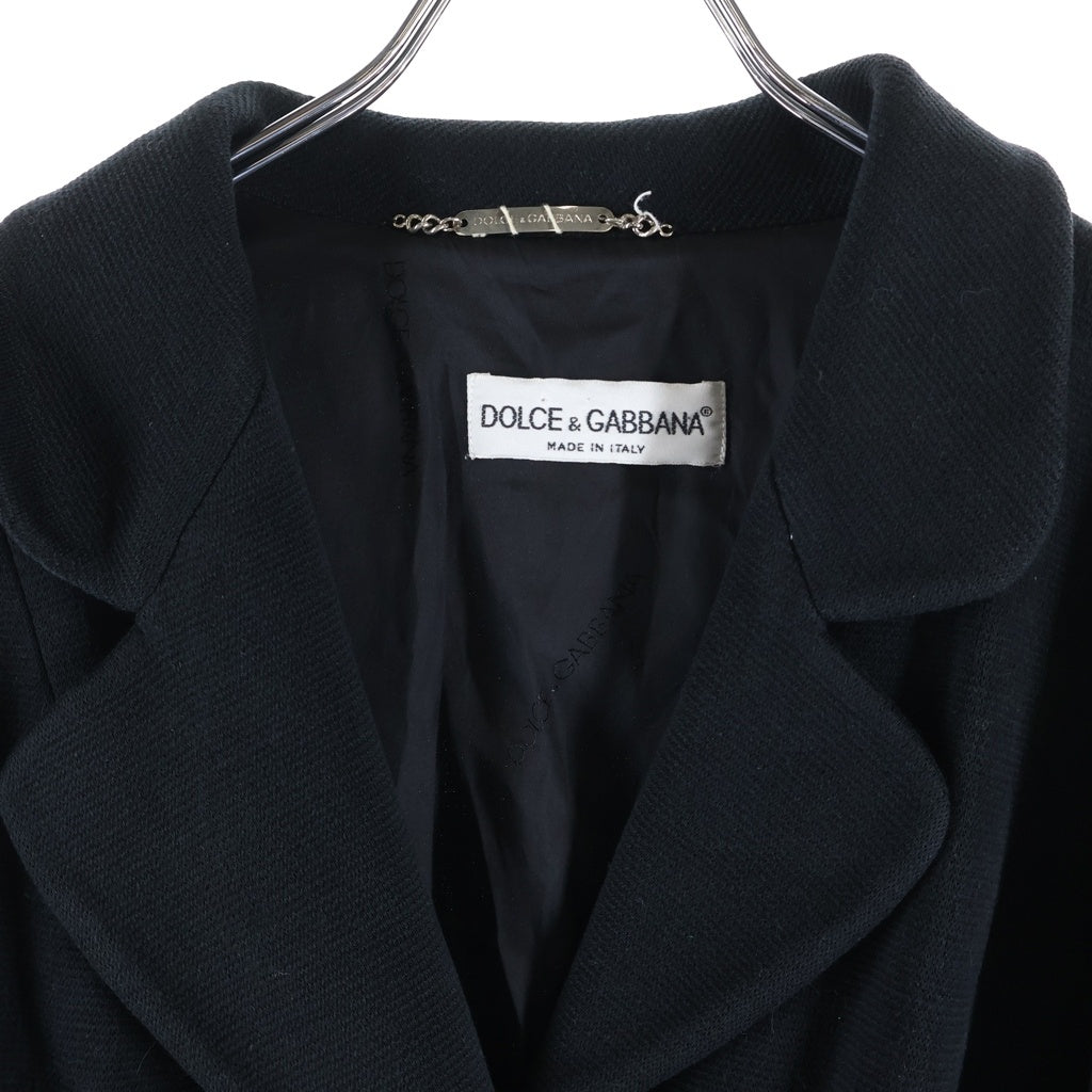 DOLCE & GABBANA(ドルチェアンドガッバーナ) 3B ノッチドラペル コットン ジャケット レディース ブラック #42