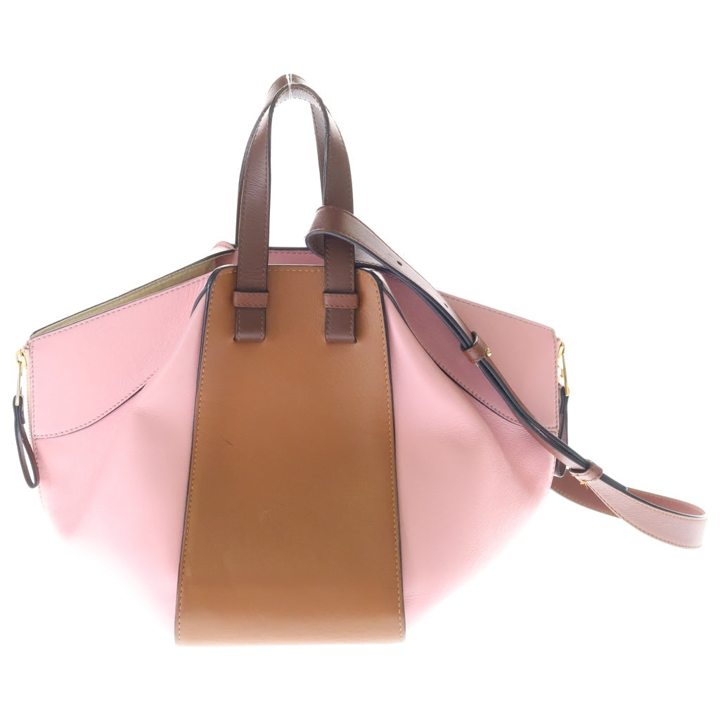 LOEWE(ロエベ) ハンモック スモール レザー 2WAY ハンド ショルダーバッグ ゴールド金具 ブラウン/ピンク レディース