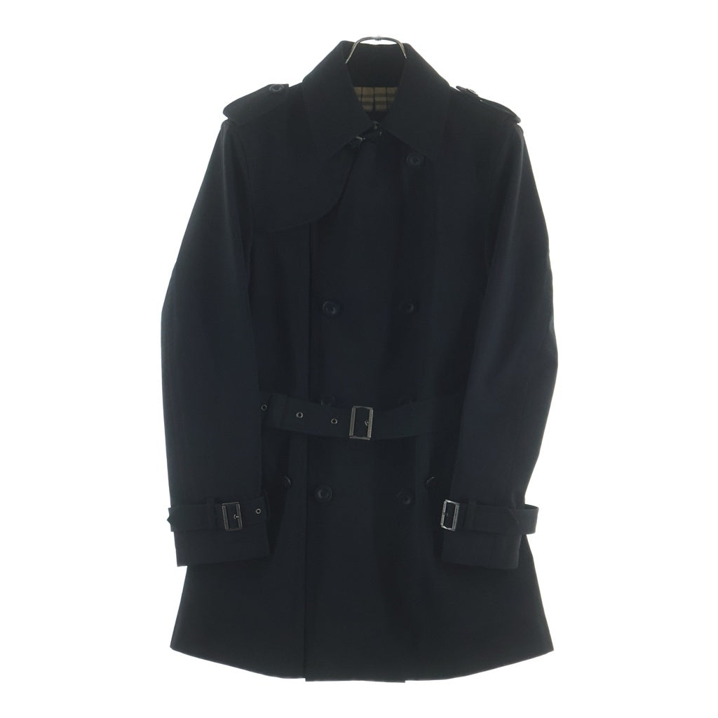 BURBERRY BLACK LABEL(バーバリー ブラックレーベル) 裏地ノバチェック総柄 ダブルブレスト トレンチコート ブラック