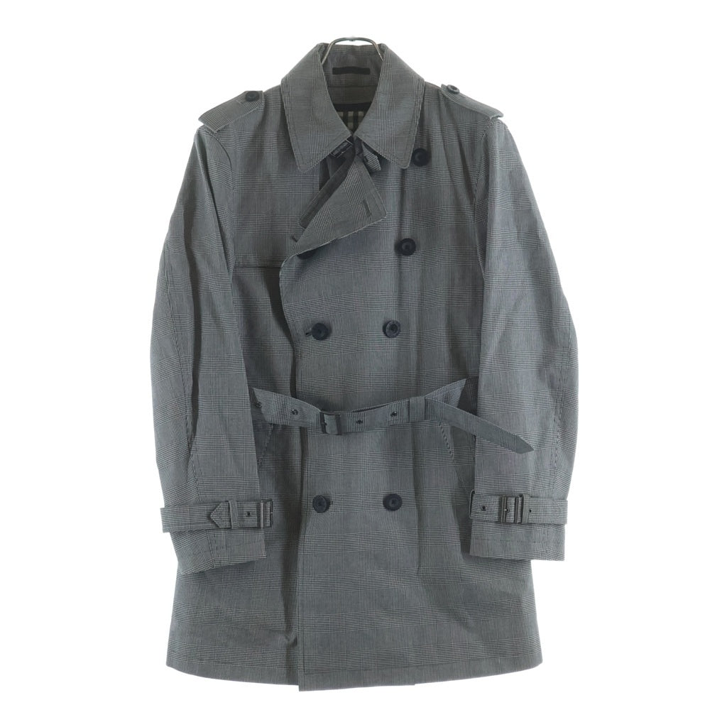 BURBERRY BLACK LABEL(バーバリー ブラックレーベル) グレンチェック総柄 ライナー付き トレンチコート グレー
