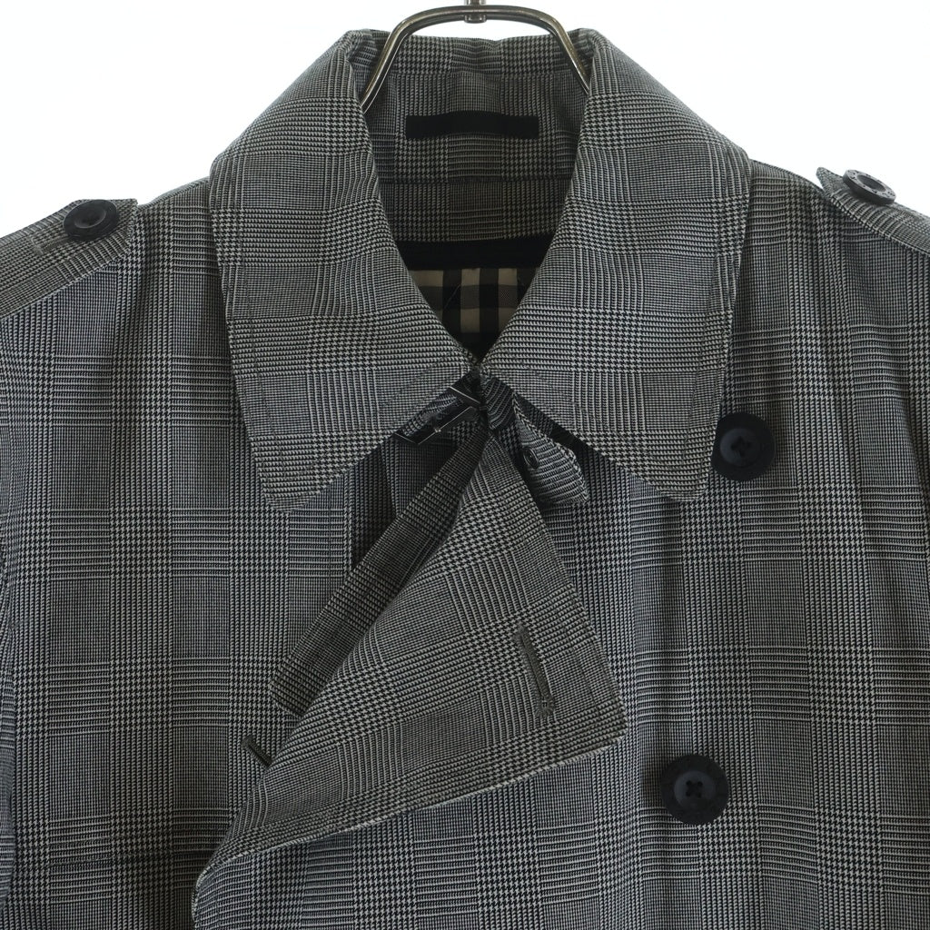 BURBERRY BLACK LABEL(バーバリー ブラックレーベル) グレンチェック総柄 ライナー付き トレンチコート グレー