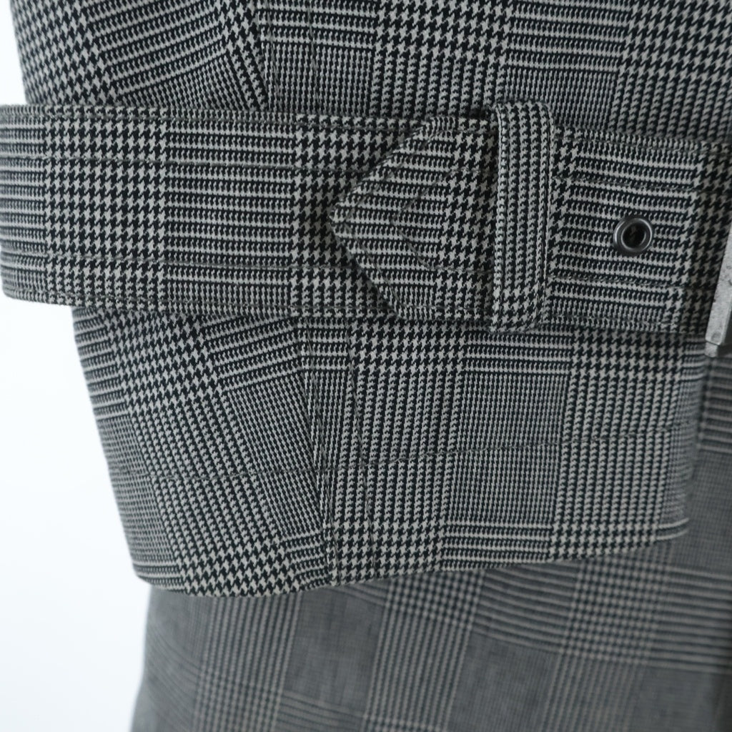 BURBERRY BLACK LABEL(バーバリー ブラックレーベル) グレンチェック総柄 ライナー付き トレンチコート グレー