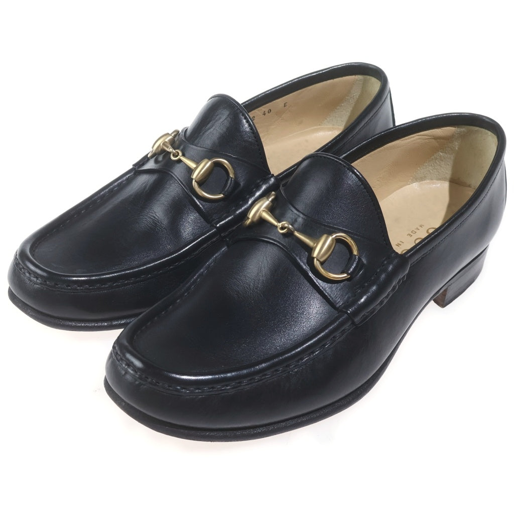 GUCCI(グッチ) ヨルダーン ホースビット レザー ローファー シューズ ブラック レディース