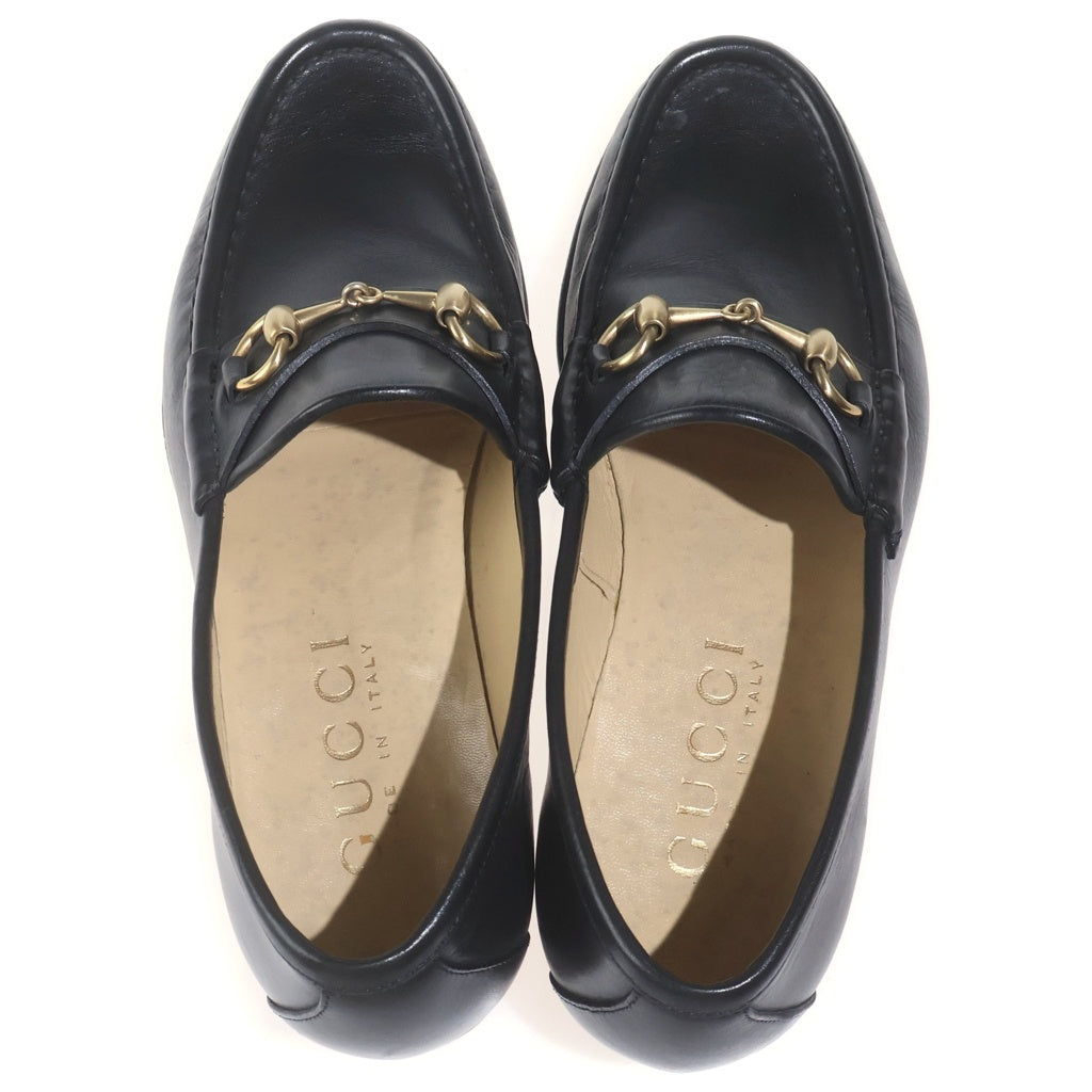 GUCCI(グッチ) ヨルダーン ホースビット レザー ローファー シューズ ブラック レディース