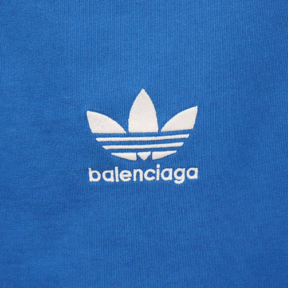 BALENCIAGA(バレンシアガ) 22AW×adidas Hoodie Large Fit アディダス ロゴラージフィットプルオーバーパーカー ブルー 729322 TNVN2