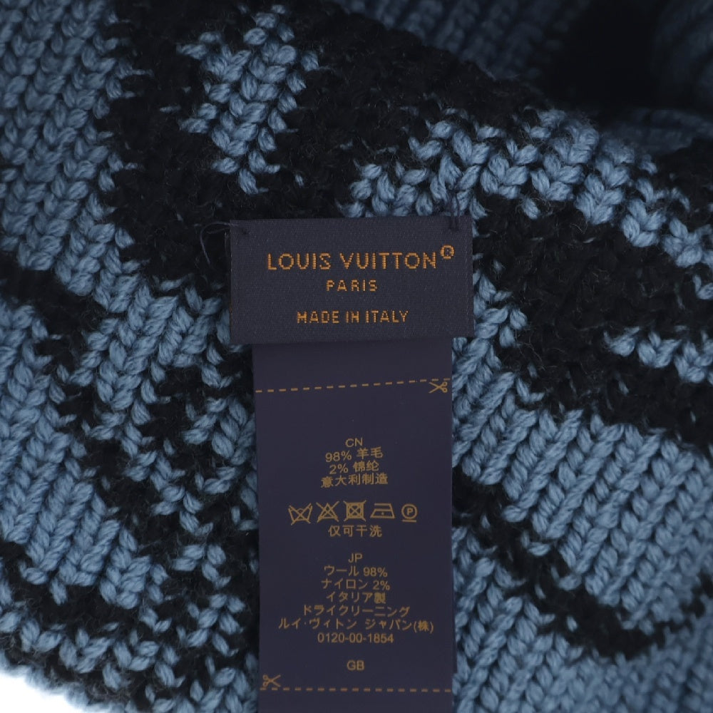 LOUIS VUITTON(ルイヴィトン) 23SS ボネトリコーンリブフラワーニットキャップ ニット帽 M78238 ブルー/ブラック