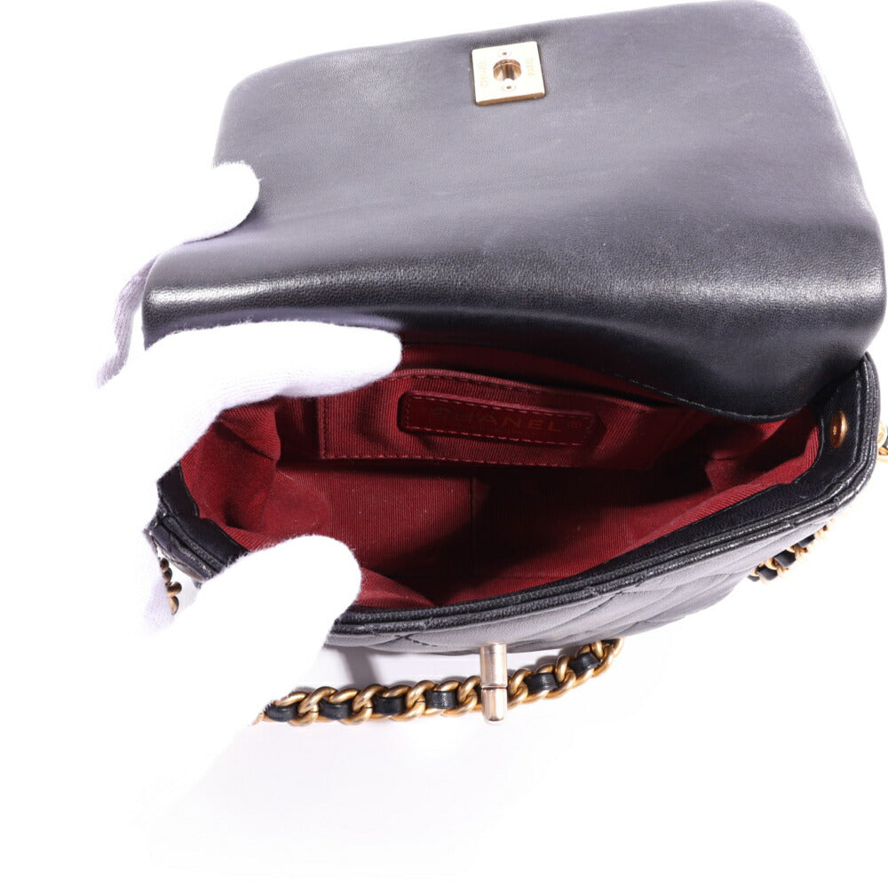 CHANEL(シャネル) ミニマトラッセ シングルフラップ シングルチェーンショルダーバッグ ブラック ラムスキン AS2733 ショルダーバッグ