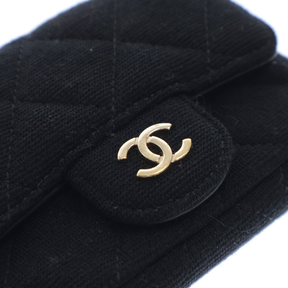 CHANEL(シャネル) ミニミニマトラッセ Sシングルフラップ シングルチェーンショルダー コットン ゴールド金具 ブラック ポーチ AP2623