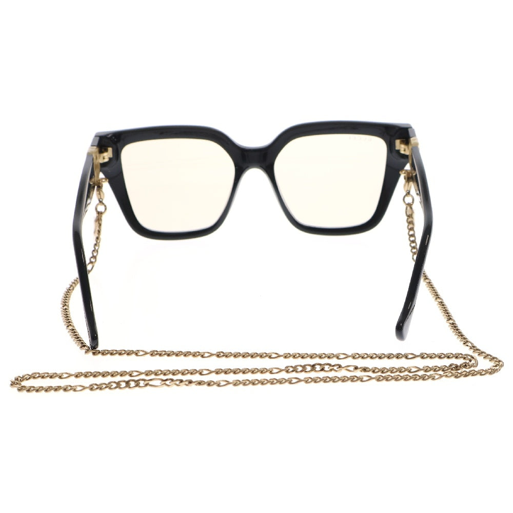 GUCCI(グッチ) GG1023S 黒ぶち眼鏡 メガネ アイウェア ブラック サングラス チェーン ゴールド金具