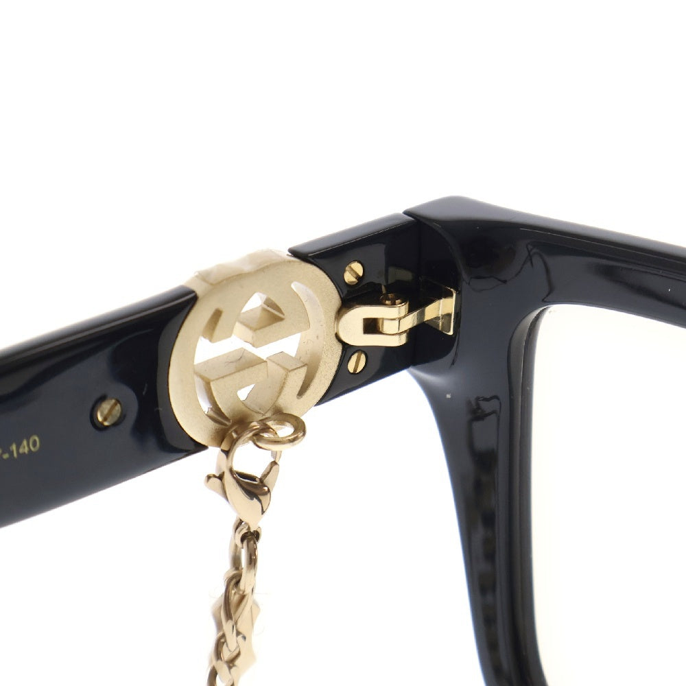 GUCCI(グッチ) GG1023S 黒ぶち眼鏡 メガネ アイウェア ブラック サングラス チェーン ゴールド金具