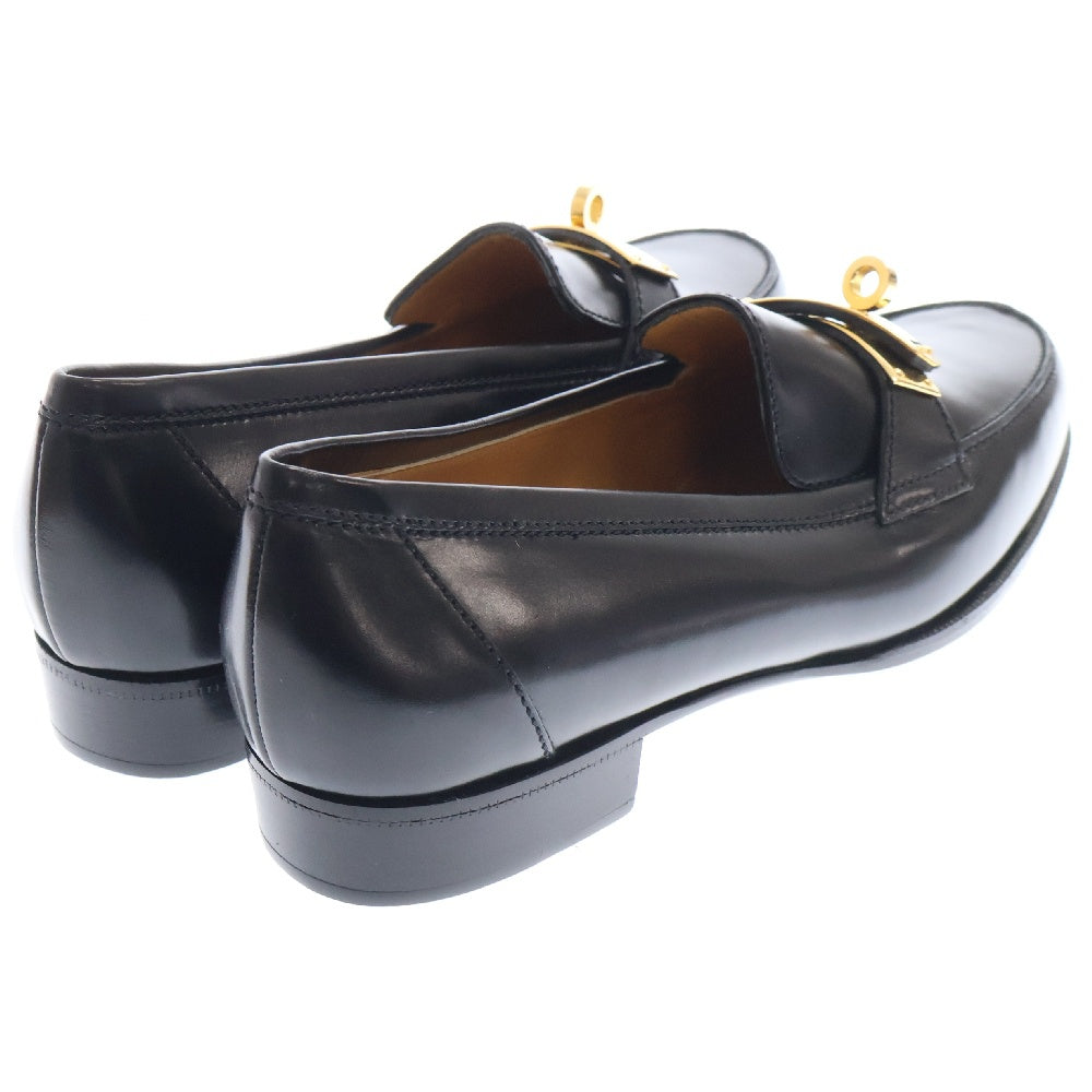 HERMES(エルメス) デスタン ゴールドバックル モカシンレザーローファー ブラック レディース