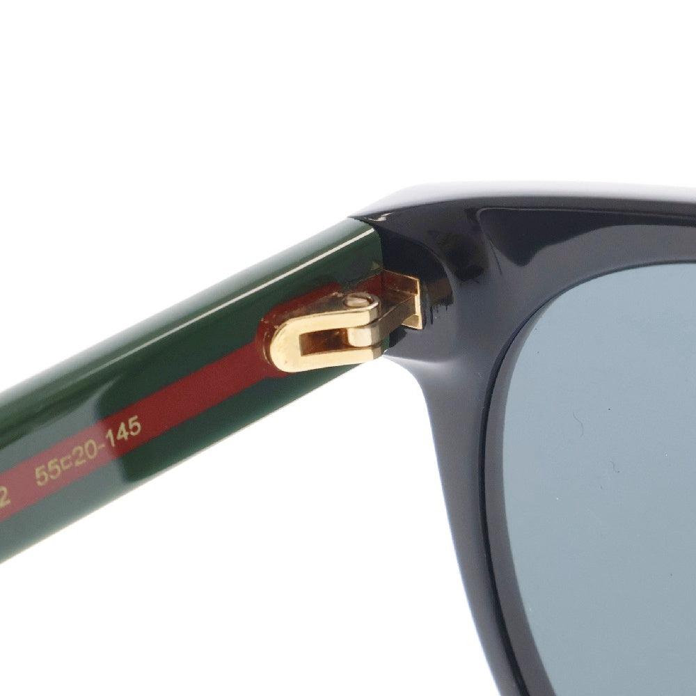 GUCCI(グッチ) シェリーライン サングラス ブラック×グリーン ウェリントン 55□20-145
